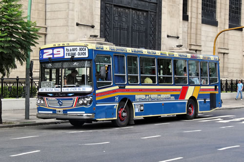 BA - Recorrido colectivo linea 29 de la ciudad de Buenos Aires (La Boca - Estación Rivadavia - Olivos - Parque Sarmiento)