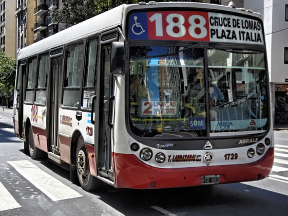 Recorrido colectivo linea 188 - Palermo - Plaza Miserere - Nueva Pompeya - Ingeniero Budge
